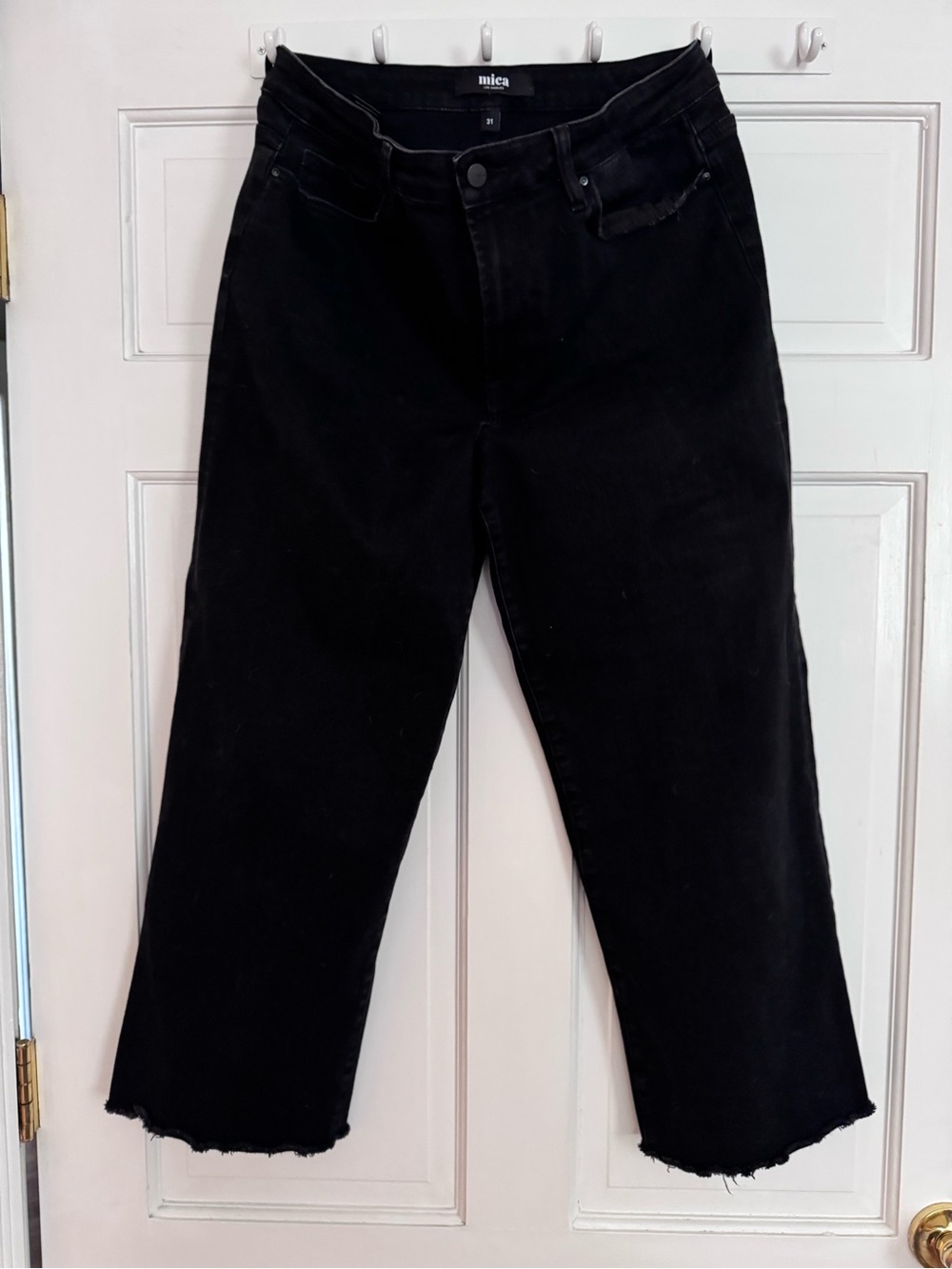 Mica Black Wide-Leg Crop Jeans